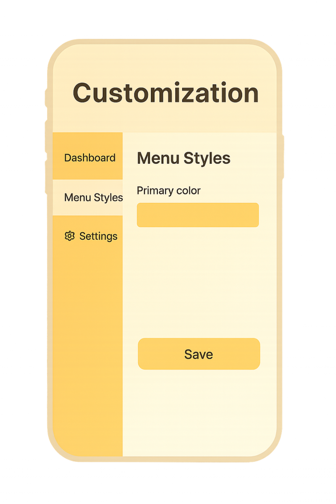 მოახდინე მენიუს კუსტომიზაცია